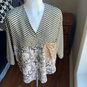 Snake print sequin pocket blouse from Zara